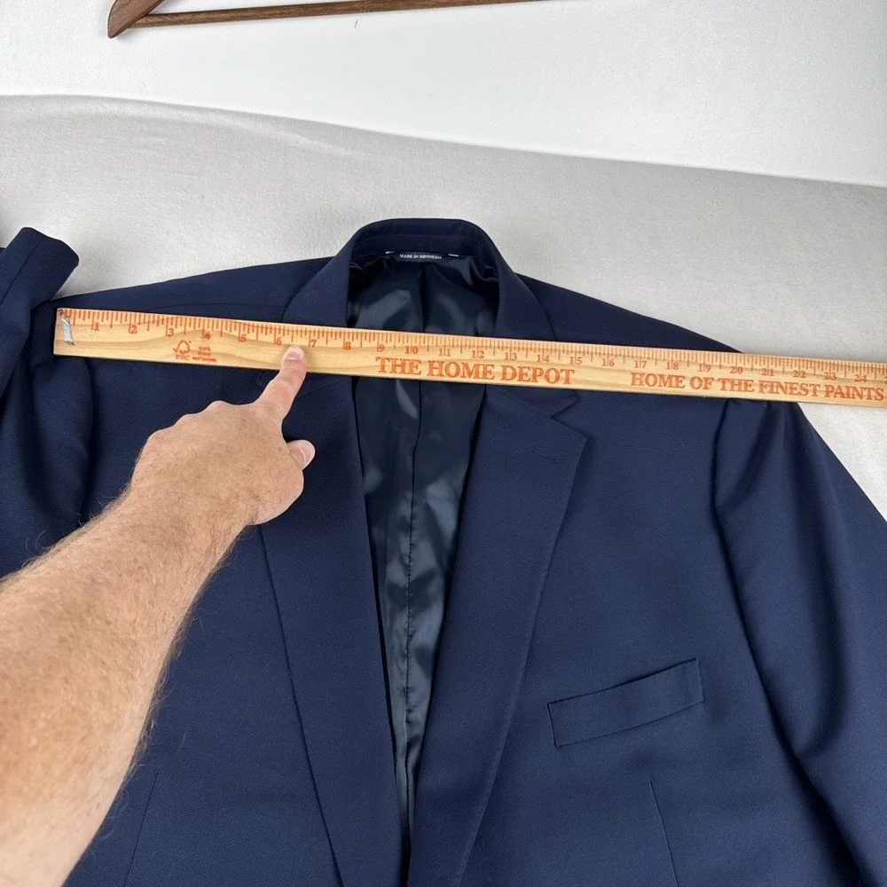 Ralph Ralph Lauren Mens Navy Blue Blazer Sz 50L Wool Blend  Double Vented